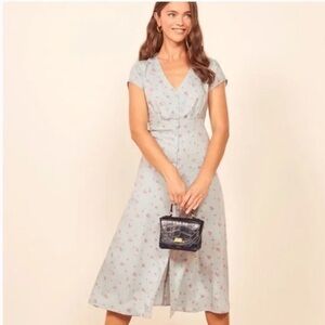 Reformation Denise Floral Print Wrap Dress small